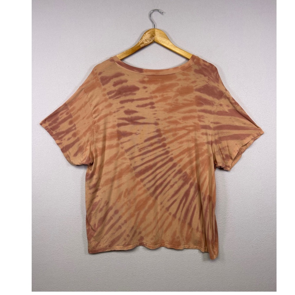 Boho Hippie American Eagle Womens Large Orange Tie Dye Soft & Sexy V-Neck Tee - Picture 2 of 8